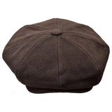 Bruno Capelo Melton Wool Newsboy Cap in Dark Brown #color_ Dark Brown