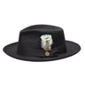 Bruno Capelo Milan Raw Edge Fedora in Black #color_ Black