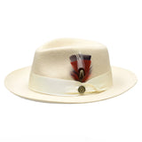 Bruno Capelo Milan Raw Edge Fedora in Bone #color_ Bone