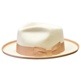 Bruno Capelo Night Hawk Wool Teardrop Crown Fedora in Bone / Camel #color_ Bone / Camel