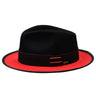 Bruno Capelo Outcast 2-Tone Wool Fedora in Black / Red #color_ Black / Red