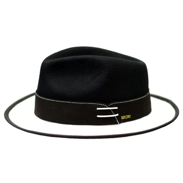 Bruno Capelo Outcast 2-Tone Wool Fedora in Black / White #color_ Black / White