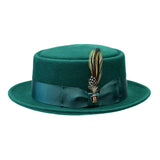 Bruno Capelo Wool Pork Pie in Emerald Green #color_ Emerald Green