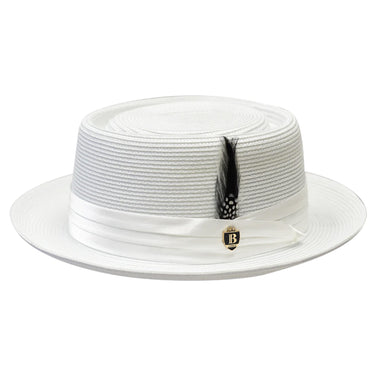 Bruno Capelo Rafaele Straw Pork Pie in White #color_ White