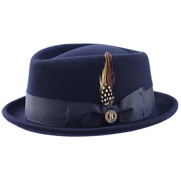 Shop Bruno Capelo Fifth Avenue Diamond Crown Wool Felt Fedora