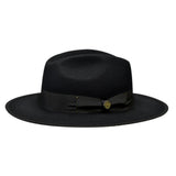 Bruno Capelo Urban Wide Brim Wool Fedora in Black #color_ Black