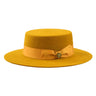 Bruno Capelo Zayden Wide Brim Wool Boater (Gaucho) in Mustard #color_ Mustard