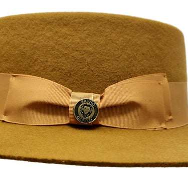 Bruno Capelo Zayden Wide Brim Wool Boater (Gaucho) in #color_