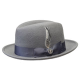 Bruno Capelo Chicago Center Dent Wool Trilby Hat in Graphite Grey #color_ Graphite Grey