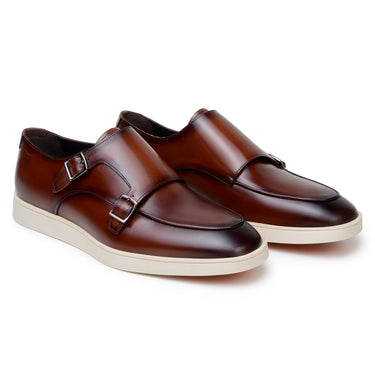 Belvedere Marcio in Cognac Monk Strap Hybrid Dress Shoe in #color_