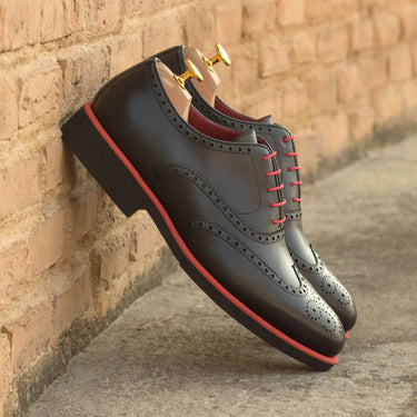 DapperFam Aeron in Black Men's Italian Leather Full Brogue in #color_