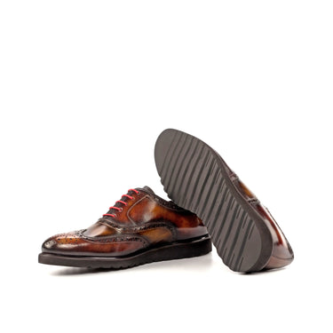 DapperFam Aeron in Brown / Fire / Tobacco Men's Hand-Painted Patina Full Brogue in #color_