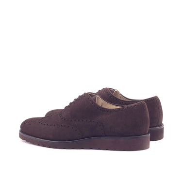 DapperFam Aeron in Brown Men's Italian Suede Full Brogue in #color_