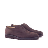 DapperFam Aeron in Brown Men's Italian Suede Full Brogue in Brown #color_ Brown