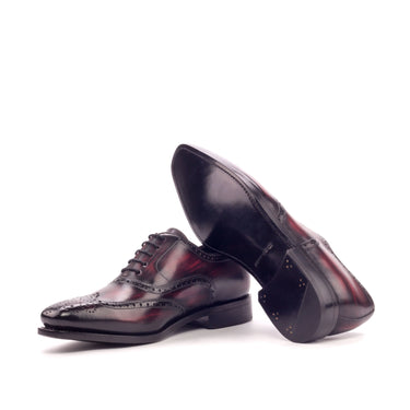 DapperFam Aeron in Burgundy Men's Hand-Painted Patina Full Brogue in #color_