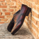 DapperFam Aeron in Burgundy Men's Hand-Painted Patina Full Brogue in #color_