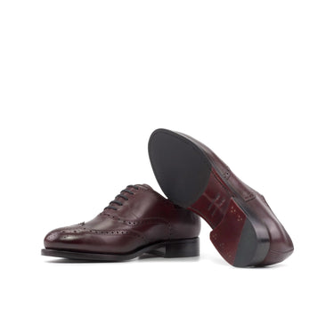 DapperFam Aeron in Burgundy Men's Italian Leather Full Brogue in #color_