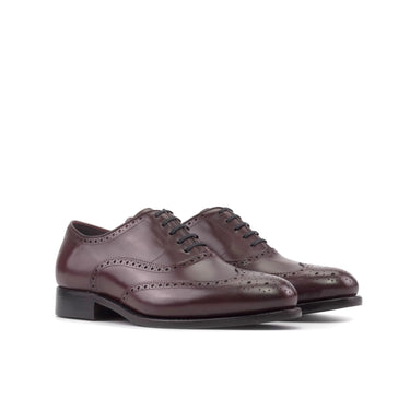 DapperFam Aeron in Burgundy Men's Italian Leather Full Brogue in Burgundy #color_ Burgundy