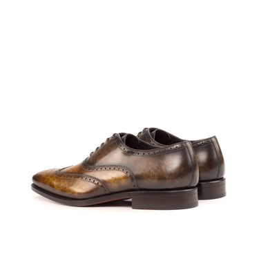 DapperFam Aeron in Cognac / Brown Men's Hand-Painted Patina Full Brogue in #color_