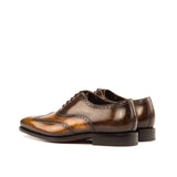 DapperFam Aeron in Cognac / Brown Men's Hand-Painted Patina Full Brogue in #color_