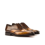 DapperFam Aeron in Cognac / Brown Men's Hand-Painted Patina Full Brogue in Cognac / Brown #color_ Cognac / Brown