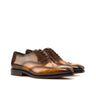 DapperFam Aeron in Cognac / Brown Men's Hand-Painted Patina Full Brogue in Cognac / Brown #color_ Cognac / Brown