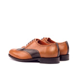 DapperFam Aeron in Cognac / Dark Brown Men's Italian Leather Full Brogue in #color_