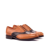 DapperFam Aeron in Cognac / Dark Brown Men's Italian Leather Full Brogue in Cognac / Dark Brown #color_ Cognac / Dark Brown