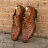 DapperFam Aeron in Cognac / Med Brown Men's Italian Leather Full Brogue in #color_