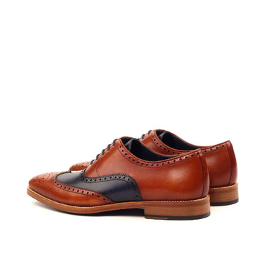 DapperFam Aeron in Cognac / Navy Men's Italian Leather Full Brogue in #color_