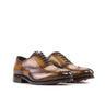 DapperFam Aeron in Cognac Men's Hand-Painted Patina Full Brogue in Cognac #color_ Cognac