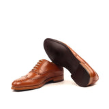 DapperFam Aeron in Cognac Men's Italian Leather Full Brogue in #color_