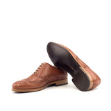 DapperFam Aeron in Cognac Men's Italian Leather Full Brogue in #color_