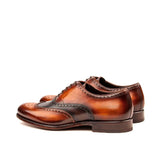 DapperFam Aeron in Dark Brown / Cognac Men's Italian Leather & Hand-Painted Patina Full Brogue in #color_