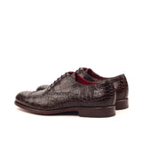 DapperFam Aeron in Dark Brown Men's Italian Croco Embossed Leather Full Brogue in #color_