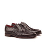 DapperFam Aeron in Dark Brown Men's Italian Croco Embossed Leather Full Brogue in Dark Brown #color_ Dark Brown