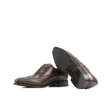 DapperFam Aeron in Dark Brown Men's Italian Leather Full Brogue in #color_