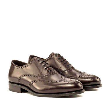 DapperFam Aeron in Dark Brown Men's Italian Leather Full Brogue in Dark Brown #color_ Dark Brown