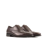 DapperFam Aeron in Dark Brown Men's Italian Leather Full Brogue in Dark Brown #color_ Dark Brown