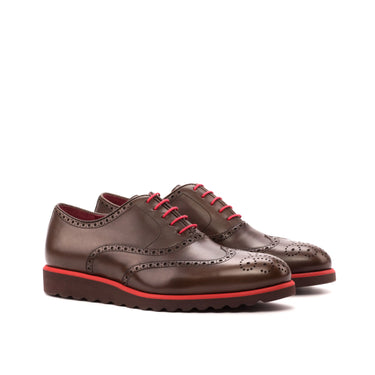 DapperFam Aeron in Dark Brown Men's Italian Leather Full Brogue in Dark Brown #color_ Dark Brown