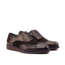 DapperFam Aeron in Dark Brown Men's Lux Suede & Italian Leather Full Brogue in Dark Brown #color_ Dark Brown