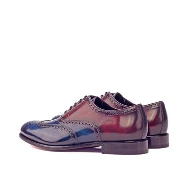 DapperFam Aeron in Denim / Burgundy Men's Hand-Painted Patina Full Brogue in #color_