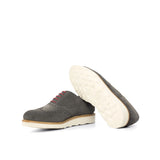 DapperFam Aeron in Grey Men's Lux Suede Full Brogue in #color_