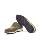 DapperFam Aeron in Khaki Men's Lux Suede & Italian Suede Full Brogue in #color_