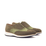 DapperFam Aeron in Khaki Men's Lux Suede & Italian Suede Full Brogue in Khaki #color_ Khaki