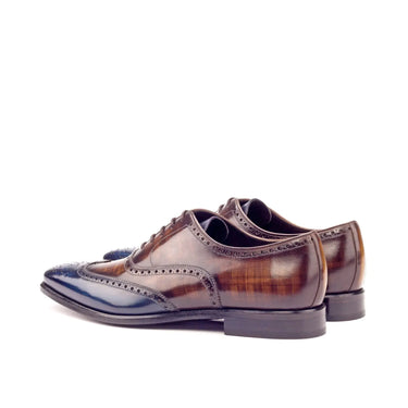 DapperFam Aeron in Med Brown / Brown / Denim Men's Italian Leather & Hand-Painted Patina Full Brogue in #color_