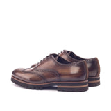 DapperFam Aeron in Med Brown / Brown Men's Lux Suede & Hand-Painted Patina Full Brogue in #color_