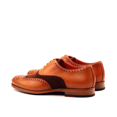 DapperFam Aeron in Med Brown / Cognac Men's Lux Suede & Italian Leather Full Brogue in #color_