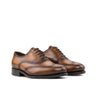 DapperFam Aeron in Med Brown Men's Italian Leather Full Brogue in Med Brown #color_ Med Brown