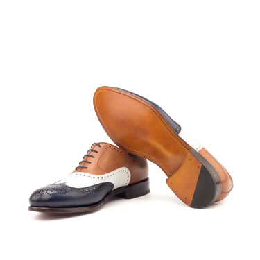 DapperFam Aeron in Navy / White / Cognac Men's Italian Leather Full Brogue in #color_